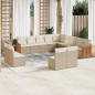 vidaXL Set sofás de jardín con cojines 13 pzas ratán sintético beige vidaXL Set sofás de jardín con cojines 13 pzas ratán sintético beige