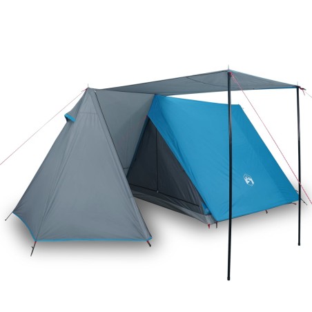 vidaXL Tienda de campaña 3 personas tafetán 185T azul 465x220x170 cm