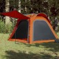 vidaXL Tienda de campaña 4 personas tafetán 185T gris y naranja