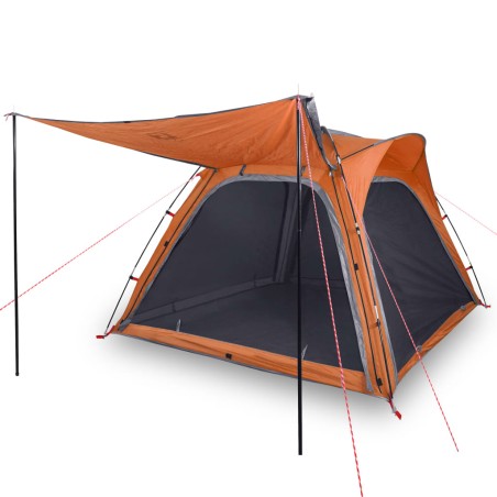 vidaXL Tienda de campaña 4 personas tafetán 185T gris y naranja