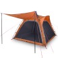 vidaXL Tienda de campaña 4 personas tafetán 185T gris y naranja
