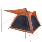 vidaXL Tienda de campaña 4 personas tafetán 185T gris y naranja
