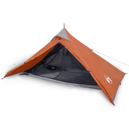 vidaXL Tienda de campaña 1 persona tafetán 185T gris y naranja