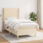 vidaXL Cama box spring con colchón tela color crema 100x200 cm vidaXL Cama box spring con colchón tela color crema 100x200 cm