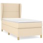 vidaXL Cama box spring con colchón tela color crema 100x200 cm vidaXL Cama box spring con colchón tela color crema 100x200 cm