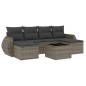 vidaXL Set de sofás de jardín 7 piezas con cojines ratán PE gris vidaXL Set de sofás de jardín 7 piezas con cojines ratán PE gris