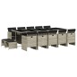vidaXL Set comedor jardín y cojines 15 pzas ratán sintético gris claro vidaXL Set comedor jardín y cojines 15 pzas ratán sintético gris claro