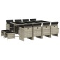 vidaXL Set comedor jardín y cojines 13 pzas ratán sintético gris claro vidaXL Set comedor jardín y cojines 13 pzas ratán sintético gris claro