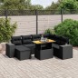 vidaXL Set de sofás de jardín 8 piezas y cojines ratán sintético negro vidaXL Set de sofás de jardín 8 piezas y cojines ratán sintético negro