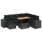 vidaXL Set de sofás de jardín 8 piezas y cojines ratán sintético negro vidaXL Set de sofás de jardín 8 piezas y cojines ratán sintético negro