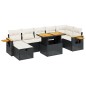 vidaXL Set de sofás de jardín 8 piezas y cojines ratán sintético negro vidaXL Set de sofás de jardín 8 piezas y cojines ratán sintético negro