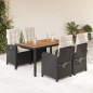 vidaXL Set de muebles jardín 5 pzas con cojines ratán sintético negro vidaXL Set de muebles jardín 5 pzas con cojines ratán sintético negro