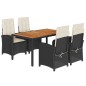 vidaXL Set de muebles jardín 5 pzas con cojines ratán sintético negro vidaXL Set de muebles jardín 5 pzas con cojines ratán sintético negro