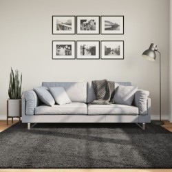 vidaXL Alfombra de pelo largo moderna gris antracita 200x200 cm
