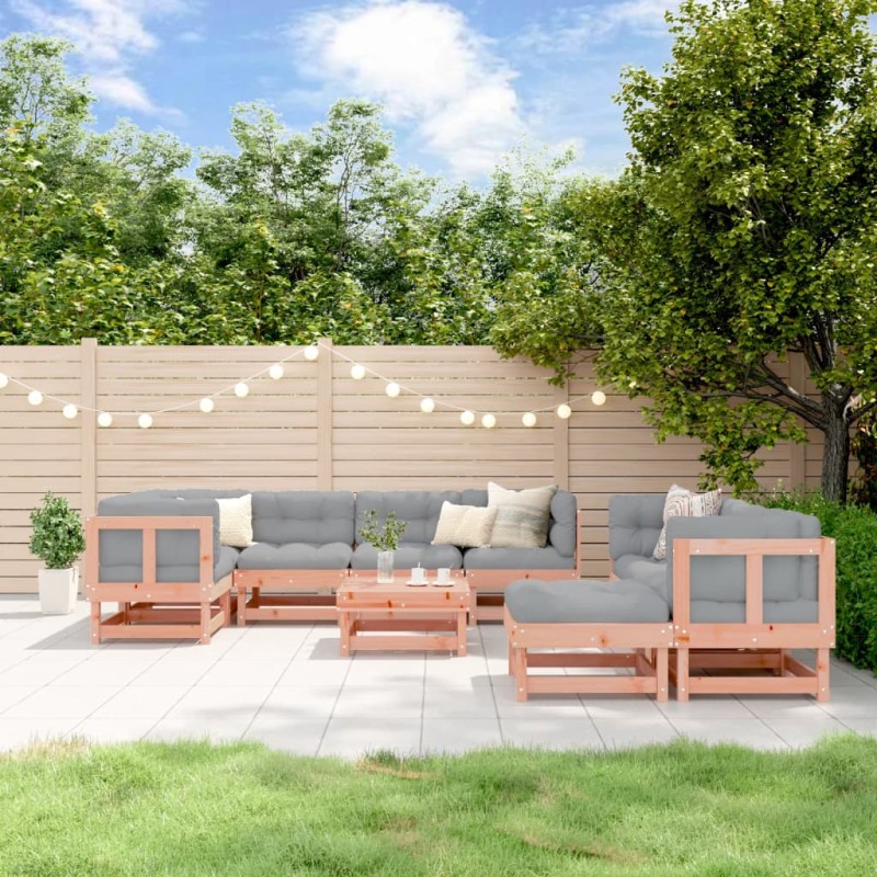 vidaXL Juego de muebles de jardín 10 pzas madera maciza abeto Douglas