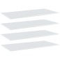 vidaXL Estante para estantería 4 uds madera blanco brillo 100x50x1,5cm