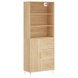 vidaXL Aparador alto madera contrachapada color roble 69,5x34x180 cm vidaXL Aparador alto madera contrachapada color roble 69,5x34x180 cm