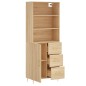 vidaXL Aparador alto madera contrachapada color roble 69,5x34x180 cm vidaXL Aparador alto madera contrachapada color roble 69,5x34x180 cm