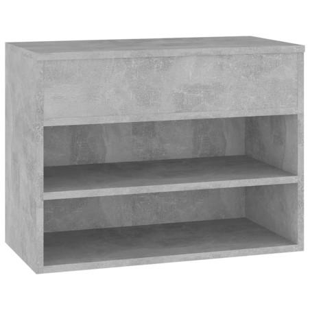 vidaXL Banco zapatero madera contrachapada gris hormigón 60x30x45 cm