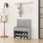 vidaXL Banco zapatero madera contrachapada gris hormigón 60x30x45 cm vidaXL Banco zapatero madera contrachapada gris hormigón 60x30x45 cm