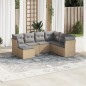 vidaXL Set sofás de jardín 7 piezas y cojines ratán sintético beige vidaXL Set sofás de jardín 7 piezas y cojines ratán sintético beige