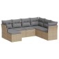vidaXL Set sofás de jardín 7 piezas y cojines ratán sintético beige vidaXL Set sofás de jardín 7 piezas y cojines ratán sintético beige