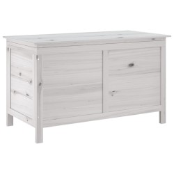 vidaXL Arcón de jardín madera maciza abeto blanco 99x49,5x58,5 cm