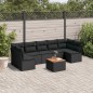 vidaXL Set de sofás de jardín 8 piezas y cojines ratán sintético negro vidaXL Set de sofás de jardín 8 piezas y cojines ratán sintético negro