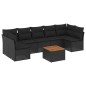 vidaXL Set de sofás de jardín 8 piezas y cojines ratán sintético negro vidaXL Set de sofás de jardín 8 piezas y cojines ratán sintético negro