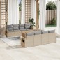 vidaXL Juego de sofás jardín con cojines beige mezcla 9 pzas ratán PE vidaXL Juego de sofás jardín con cojines beige mezcla 9 pzas ratán PE