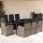 vidaXL Set comedor jardín 9 pzas y cojines ratán sintético gris vidaXL Set comedor jardín 9 pzas y cojines ratán sintético gris
