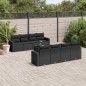 vidaXL Set de sofás de jardín 8 piezas y cojines ratán sintético negro vidaXL Set de sofás de jardín 8 piezas y cojines ratán sintético negro