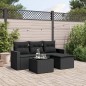 vidaXL Set de muebles de jardín 5 pzas y cojines ratán sintético negro vidaXL Set de muebles de jardín 5 pzas y cojines ratán sintético negro
