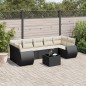 vidaXL Set de sofás de jardín 8 piezas y cojines ratán sintético negro vidaXL Set de sofás de jardín 8 piezas y cojines ratán sintético negro
