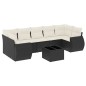 vidaXL Set de sofás de jardín 8 piezas y cojines ratán sintético negro vidaXL Set de sofás de jardín 8 piezas y cojines ratán sintético negro