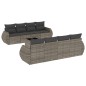 vidaXL Set de muebles de jardín 9 pzas y cojines ratán sintético gris vidaXL Set de muebles de jardín 9 pzas y cojines ratán sintético gris