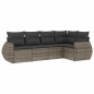 vidaXL Juego de sofás jardín con cojines 5 pzas ratán sintético gris vidaXL Juego de sofás jardín con cojines 5 pzas ratán sintético gris
