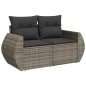 vidaXL Juego de sofás jardín con cojines 5 pzas ratán sintético gris vidaXL Juego de sofás jardín con cojines 5 pzas ratán sintético gris