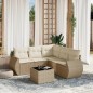 vidaXL Juego de sofás jardín con cojines 6 pzas ratán sintético beige vidaXL Juego de sofás jardín con cojines 6 pzas ratán sintético beige