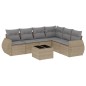 vidaXL Set sofás de jardín 7 piezas y cojines ratán sintético beige vidaXL Set sofás de jardín 7 piezas y cojines ratán sintético beige