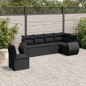 vidaXL Set de sofás de jardín 6 piezas y cojines ratán sintético negro vidaXL Set de sofás de jardín 6 piezas y cojines ratán sintético negro