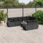 vidaXL Set de sofás de jardín 8 piezas y cojines ratán sintético negro vidaXL Set de sofás de jardín 8 piezas y cojines ratán sintético negro