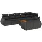 vidaXL Set de sofás de jardín 8 piezas y cojines ratán sintético negro vidaXL Set de sofás de jardín 8 piezas y cojines ratán sintético negro
