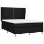 vidaXL Cama box spring con colchón tela negro 140x190 cm vidaXL Cama box spring con colchón tela negro 140x190 cm