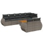 vidaXL Set de muebles de jardín 9 pzas y cojines ratán sintético gris vidaXL Set de muebles de jardín 9 pzas y cojines ratán sintético gris