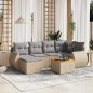 vidaXL Set sofás de jardín 7 piezas y cojines ratán sintético beige vidaXL Set sofás de jardín 7 piezas y cojines ratán sintético beige