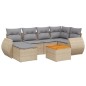 vidaXL Set sofás de jardín 7 piezas y cojines ratán sintético beige vidaXL Set sofás de jardín 7 piezas y cojines ratán sintético beige