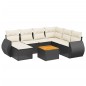vidaXL Set de sofás de jardín 8 piezas y cojines ratán sintético negro vidaXL Set de sofás de jardín 8 piezas y cojines ratán sintético negro