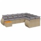 vidaXL Juego de sofás jardín con cojines beige 10 pzas ratán sintético vidaXL Juego de sofás jardín con cojines beige 10 pzas ratán sintético