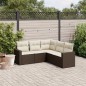 vidaXL Set comedor de jardín 5 piezas y cojines ratán sintético marrón